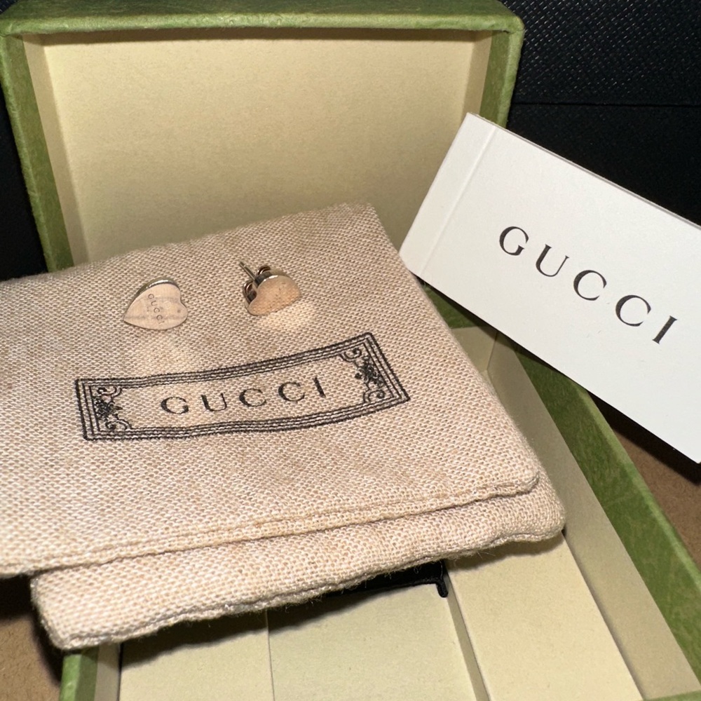 Gucci Beige Heart Earrings